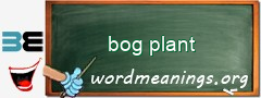WordMeaning blackboard for bog plant